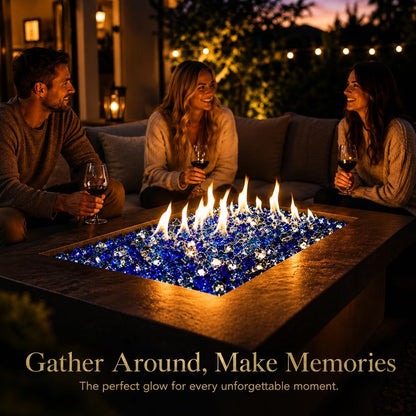 20 Pounds Bahama Blend Fire Glass for Fire Pit - 1/2 Inch High Luster Reflective Tempered Glass Rocks for Natural or Propane Fireplace, Safe for Outdoors and Indoors